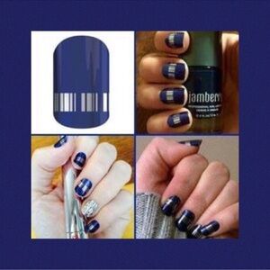 Jamberry Digiscan BLUE SILVER NAIL WRAP Full Sheet